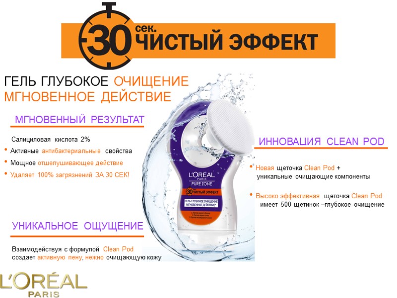 ГЕЛЬ ГЛУБОКОЕ ОЧИЩЕНИЕ МГНОВЕННОЕ ДЕЙСТВИЕ МГНОВЕННЫЙ РЕЗУЛЬТАТ     Салициловая кислота 2%